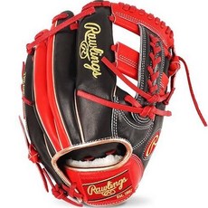 RAWLINGS MLB Authentic Pro Preferred 棒球手套 右投用 GH2PROSTT2-BS, 黑色, 猩紅色, 紅色