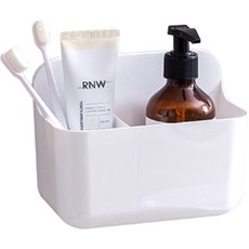 共感彼客 簡約黏貼式浴室置物架 小型隔板, 白色, 1個