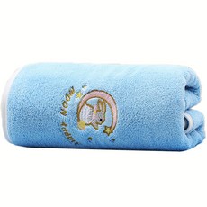 月兔浴巾 34 x 76 cm 90g 聚酯纖維, 1個, 天藍色