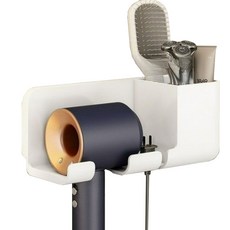 深紫色浴室置物架無孔壁掛式烘乾架, 白色, 1個