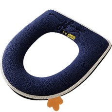 Jeongwol Nana 超細纖維暖手馬桶蓋, 1個, 海軍藍