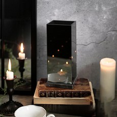 miss mone 擺飾鏡面裝飾玻璃燭臺 M, 銀色