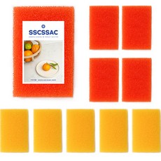 SSCSSAC 聚氨酯濾網菜瓜布 黃色 + 橘色, 1套