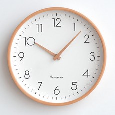 멜라트리 미니멀리즘 인테리어 무소음 벽시계 26cm, 라이트브라운2
