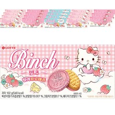 LOTTE 樂天 Binch草莓起司餅乾, 102g, 20入
