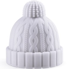 CRYSTAL CLOUD 毛帽矽膠葡萄酒瓶塞塞子, 白色, 1個