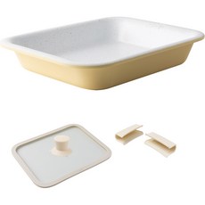 Baf Wingpla方形盤子灑料黃色+玻璃蓋+旋鈕+把手組, 29 x 22 x 4.5 厘米, 1組