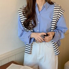 Lindashop 女款 Veany 基本款多彩寬鬆版型襯衫 cpnb2368k31