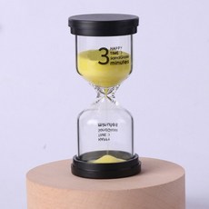 Evero 簡約基本款彩色3分鐘沙漏, 黃色