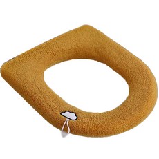 코코마트 겨울 기모 변기 뽀글이 구름 포인트 커버, 옐로우, 1개