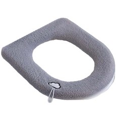 Cocomart 冬季刷毛羊羔絨雲朵造型馬桶套, 灰色, 1個