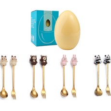 Gapan聖誕茶匙4種+叉子4種+收納盒組TTA09302, 1套, 4種茶匙+4種叉子+儲物容器