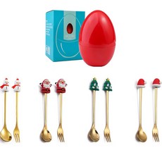 Gapan聖誕茶匙4種+叉子4種+收納盒組TTA09305, 1套, 4種茶匙+4種叉子+儲物容器