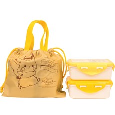 LiLFANT 兒童用寶可夢雙層便當盒 + 輕便袋, 混合色, 1套