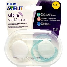 PHILIPS AVENT 新安怡 超柔安撫奶嘴, 第1階段(新生兒), 白色+綠色, 1組