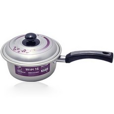 鍋蓋印花單柄鍋, 16cm, 混色