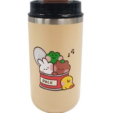 LiLFANT Line Friends Minini拿鐵矽膠蓋不鏽鋼杯, 混色, 350ml