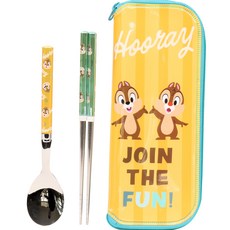 LiLFANT 奇奇與蒂蒂 真空不鏽鋼兒童餐具盒組, 混合色, 湯匙 + 筷子 + 收納盒, 1套