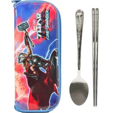 Lilfant 漫威索爾全不鏽鋼單色餐具盒組, 混合色, 湯匙 + 筷子 + 收納盒, 1套