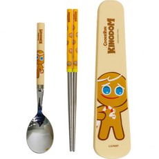 LILFANT Cookie Run 真空不銹鋼勺子超薄盒套組, 混色, 勺子+筷子+箱子