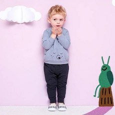 milk mile 童款睡午覺的小熊插圖長袖家居服+家居長褲組