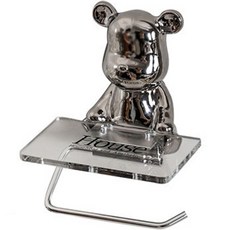 My Daily 壁掛式小熊室內衛生紙衣架擱板型, 1個, 銀色