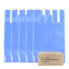무상표 손잡이 비닐봉투 청유백색 100p, 10L, 5개