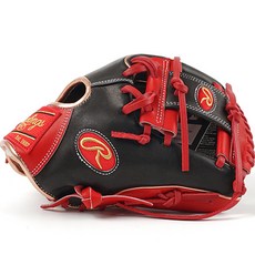 RAWLINGS MLB Authentic翼尖手套右投用 GH2PROS205W-BS, 黑色 猩紅色 紅色