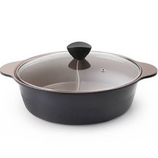 Kitchenwell電磁爐陶瓷塗層半半鍋 28*8.5cm, 海軍藍, 28厘米