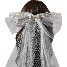 메이크마인 셀프 웨딩 촬영 액세서리 꽃화관 베일, 화이트, 1개
