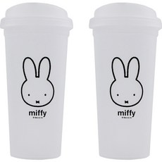 키친유 미피 리유저블 텀블러, 반투명, 520ml, 2개