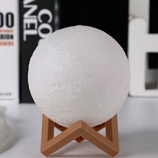 soonZAM 客廳臥室電池式立體月亮氣氛燈 18cm, 白色