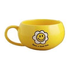 Ipeul Story微笑角色手柄麥片湯杯, 1個, 黃色