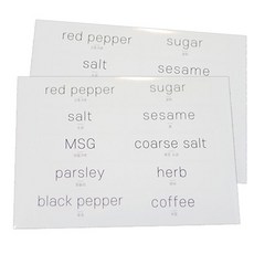 쌍떼 스테인레스 위생 유리 양념통 라벨지 실버, 2개