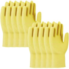 優秀的橡膠迷你橡膠手套, 10個, 大(L), 黃色