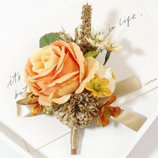 Ohzney 擬真蜜桃胸花/花朵手環/胸針, 5號, 1個