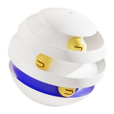 Lanboer 貓咪旋轉聲響不倒翁圓盤球, 白色, 1個