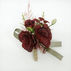 Oznii 粉彩西裝領花 胸花, 紅色