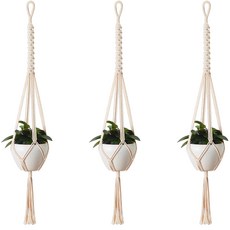 居家裝飾棉質花盆吊籃 3入, TYPE H, 3個