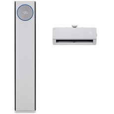 LG 58.5㎡(17.7평) + 18.7㎡(5.7평) 휘센 오브제컬렉션 타워에어컨 2in1 프리미엄 크림 그레이 일반배관형 FQ18PDNYA2 방문설치