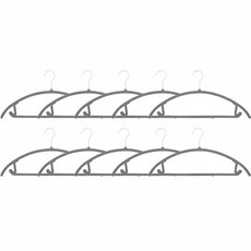 DAILYSHARE 半圓形防肩角防滑衣架, 10個, 灰色