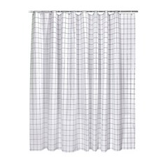 R&U 格紋沐浴防水浴簾 240 x 200 cm, 1個, 多色(混色)