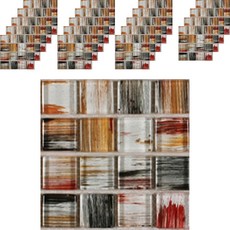 Quardi 石紋亮膜磁磚貼紙 20入, 刷面棕