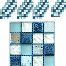 쿼르디 타일 스티커 스톤 크리스탈필름 20p, 블루