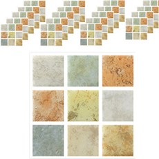 쿼르디 타일 스티커 스톤 크리스탈필름 20p, 컬러풀