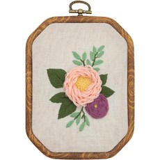 Allo-de 立體花卉八角形 DIY 刺繡套組 15 x 11cm, 1個, A 003