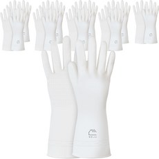 weju 親膚半透明PVC橡膠手套 雙手套組, 白色, 大(L), 10套