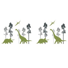 Artyhome 綠色恐龍樹壁貼 2入, 混合色