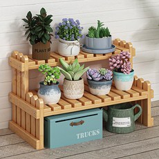 Enasu Wooding 室內花盆陽台多肉植物架 TC002 40 厘米, 單色, 2段