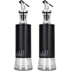 乾花現代玻璃油瓶 黑色, 300ml, 2個